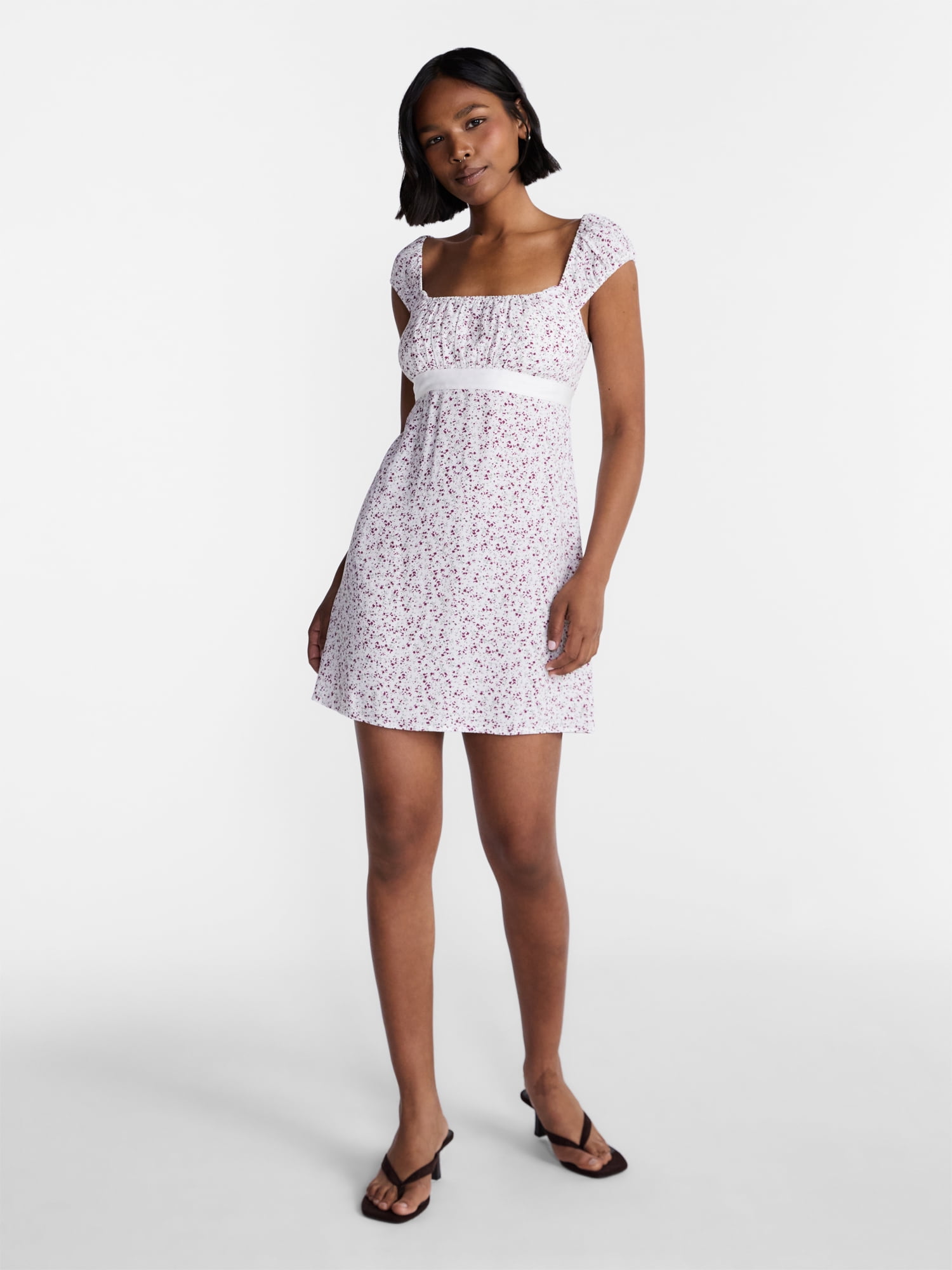 No Boundaries Woven Babydoll Mini Dress, Women’s XXS-XXL