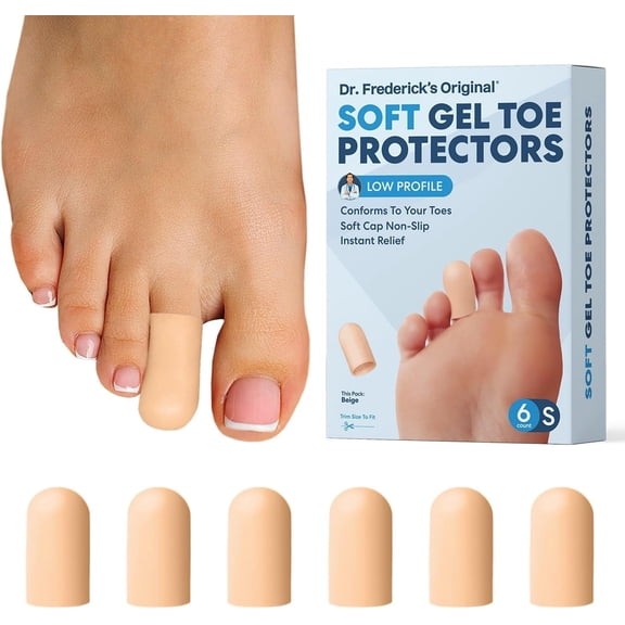Dr. Frederick's Original Gel Toe Protectors, Corn & Blister Relief, 6 Ct