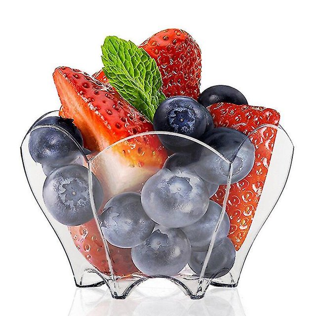 Promoción - Suministros para fiestas, Vajilla de plástico desechable, Cuenco para pastel de postre de pétalos negros de 70 * 44 mm / 60 ml LingWen 8390605156854