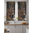 thumbnail image 2 of Forest Deer Curtains 54 Inch Length, Sheer Curtains for Bedroom Living Room Window Farmhouse Vintage River Elk Rod Pocket Voile Drapes Kitchen Curtains Small Half Window 42"x54" 2 Panels, 2 of 6