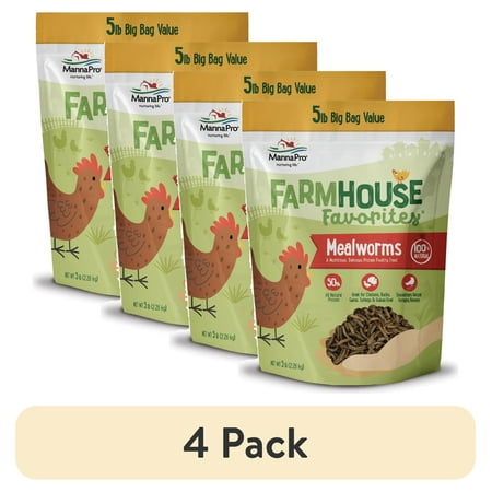 (4 pack) Manna Pro Farmhouse Favorites Mealworms 5lb