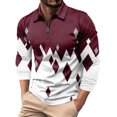 thumbnail image 2 of QHRMKOG Sweatshirt for Men Color Block Warm 1/4 Zip Pullover Relaxed Fit Sport Stand Collar Sweatshirts Spring Trendy Long Sleeve Tops Red M, 2 of 5