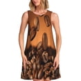 thumbnail image 1 of Fotbe Coffee Beans Vestido de Verano sin Mangas para Mujer – Vestido Midi Línea A, Estilo Camiseta Floral, Vestido Playero Casual y Fluido, 1 of 7