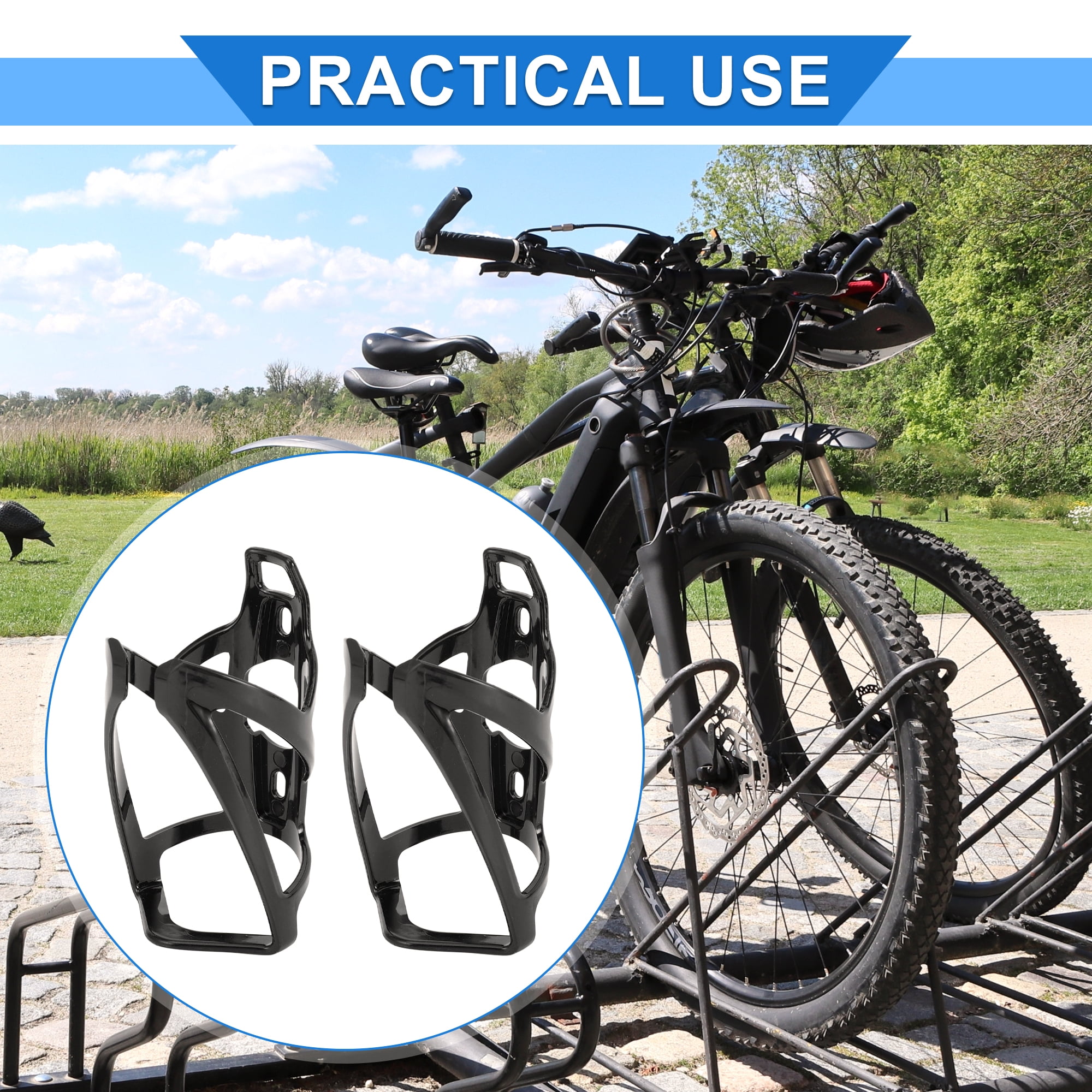 Unique Bargains Bicycle Bottle Cage Bike Holder Cycling Road Mountain Water Carrier Rack