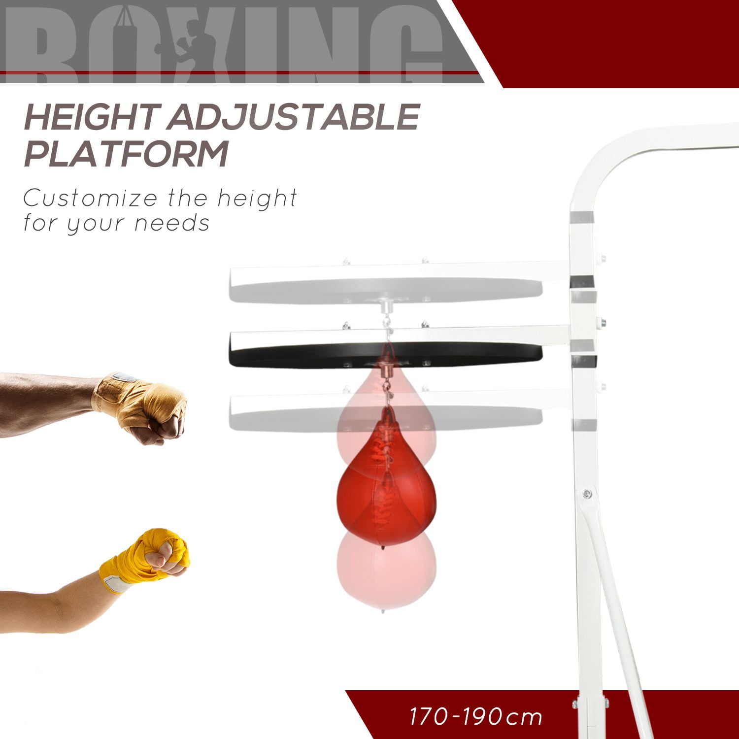 Dranite 2 in 1 Heavy Duty Punching Bag Stand, Height Adjustable with Weighted Base & Speed Bag for Home Gym