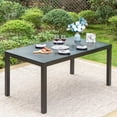 thumbnail image 3 of MF Studio 99" Steel Extendable Outdoor Patio Dining Table for 6-8 Person, Black, 3 of 8