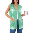 thumbnail image 6 of Vmvidoty Women's Floral Print Sleeveless Cardigan Loose Cover Up Casual Blouse Tops 2026 Green L, 6 of 7