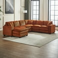 thumbnail image 3 of Modern U Shaped 6-seat Sectional Sofa Couch with one Ottoman and three toss pillows ,Modular Sofa for Living Room,Corduroy sofa, 3 of 27