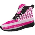 thumbnail image 5 of Aidianart Breast Cancer Awareness American Flag High Top Sneakers Womens High Top Shoes Size 13, 5 of 5