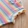 thumbnail image 3 of Coerni Girls' Sleeveless Ribbed Tank Top | Lettuce Trim Cotton Tee | Rainbow Striped Summer Outfit | Cute Ruffle Casual Shirt, 3 of 9