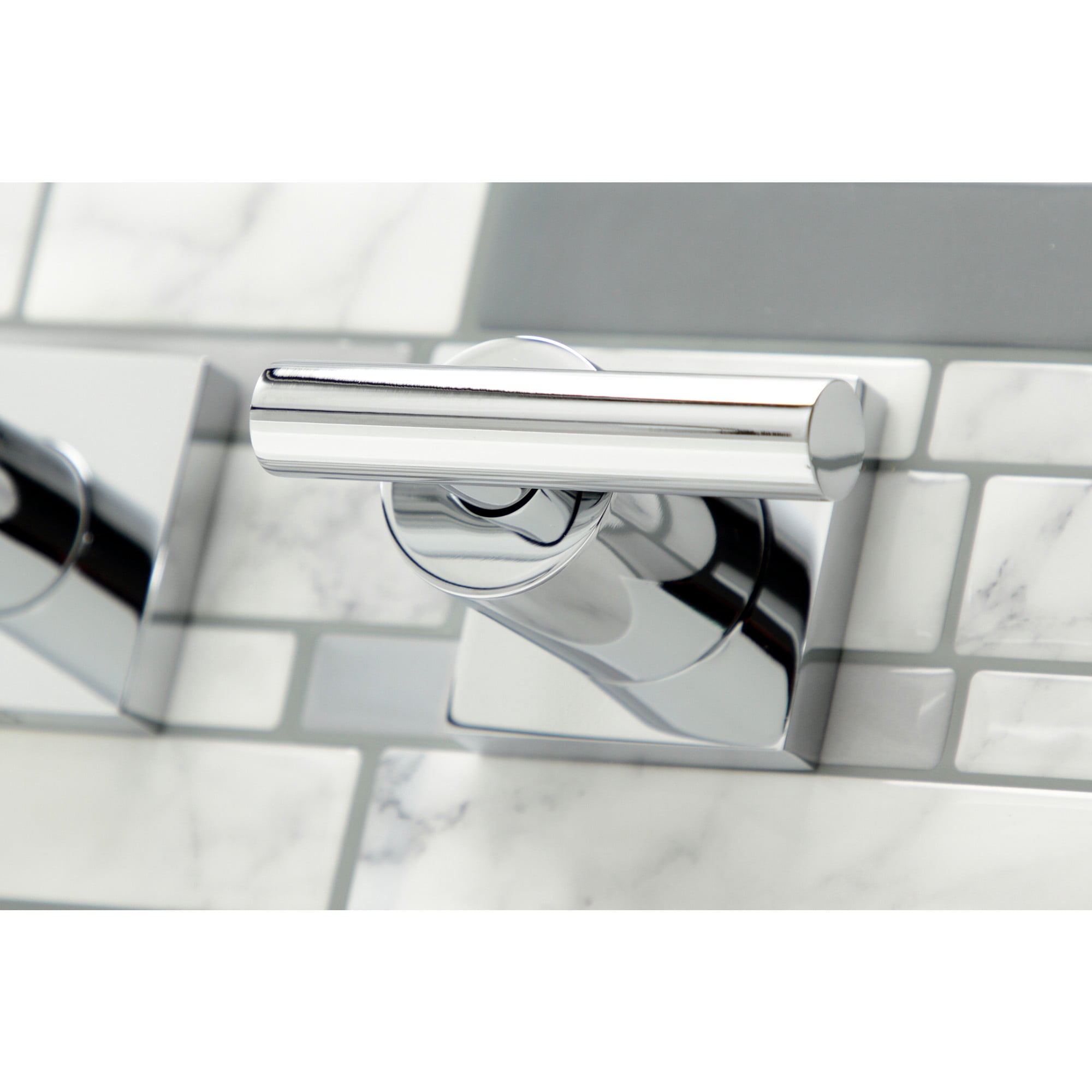 Kingston Brass KS6041CML Manhattan Two-Handle Wall Mount Roman Tub Faucet, Polished Chrome