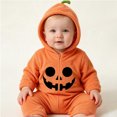 thumbnail image 5 of JAJAHO Toddler Baby Boy Girl Clothes Halloween Jumpsuits Hooded Fuzzy Pumpkin Romper 3M-3Y, 5 of 5
