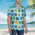 thumbnail image 5 of Daiia Cartoon Monster Hawaiian Shirt for Men Gentle Cotton Regular Short Sleeve Casual-X-Large, 5 of 9