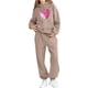 thumbnail image 4 of Conjunto de sudadera con capucha de manga larga para niños con estampado en forma de corazón y pantalones deportivos con lazo en las piernas, conjunto deportivo informal de dos piezas para niños, poli, 4 of 5