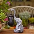 thumbnail image 4 of Maytalsory Beautiful Garden Decor Elephant Statue With Solar Lantern Garden Lanterns White 1Set, 4 of 6