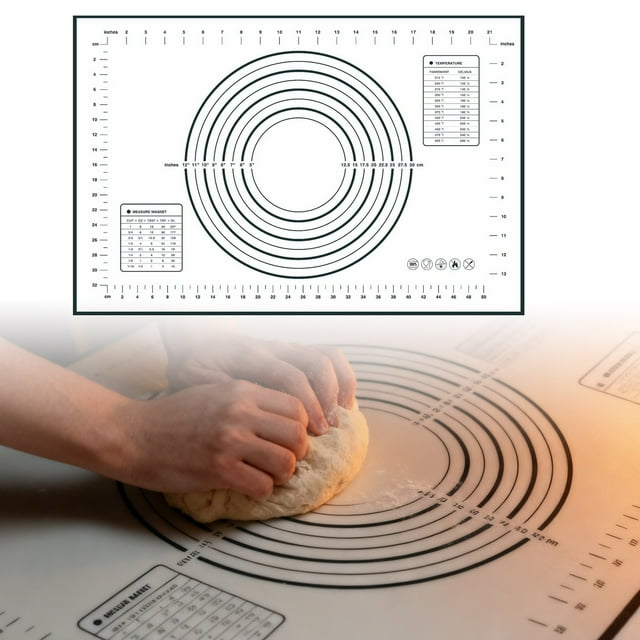 Noehoiugi Food Grade Silicone Baking Mat With Measurements - Thickened Non-Stick Dough Rolling Pin Mat And Chopping Board For Household Use
