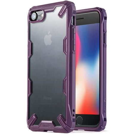 Ringke Fusion-X Case Compatible with iPhone 7, Transparent Hard Back Shockproof Advanced Bumper Cover - Lilac Purple