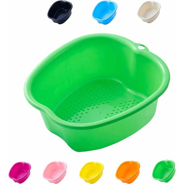 Lavabo para baño de pies, spa de agua y masaje de pies, para pedicuras, remojo y masaje de pies desintoxicantes, lavabo grueso y resistente perfecto para remojar los pies (verde)