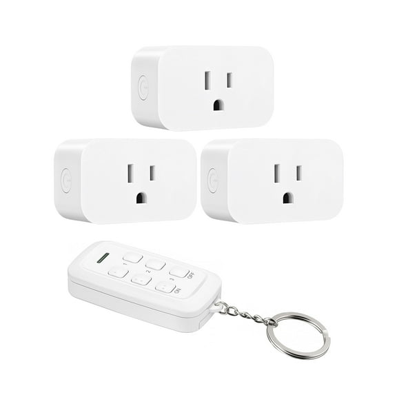 DEWENWILS 3-Pack 125V 15A Remote Control Outlet Set (1875W Max) - 433.92MHz 100ft Range Wireless Socket ,CR2032 Battery Included