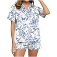 thumbnail image 4 of Tnhcen Comfy Sleepwear Women's Pajamas Set Button Down Short Sleeve Top Lounge Shorts Pjs​ S-2XL, 4 of 7