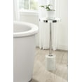thumbnail image 6 of Kate and Laurel Hescott Modern Mirrored Drink Table, 10 x 10 x 24, White Marble and Silver, Glam Round Accent Table with Premium Marble Base and Mirror Tabletop, 6 of 6