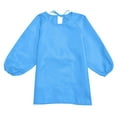 thumbnail image 4 of XAOWF Kids Girls Art Smock Solid Color Loose Fit Long Sleeve Apron With Pocket For Children Art Painting Relaxed Fit Versatile Tops 8-12 Years, 4 of 9