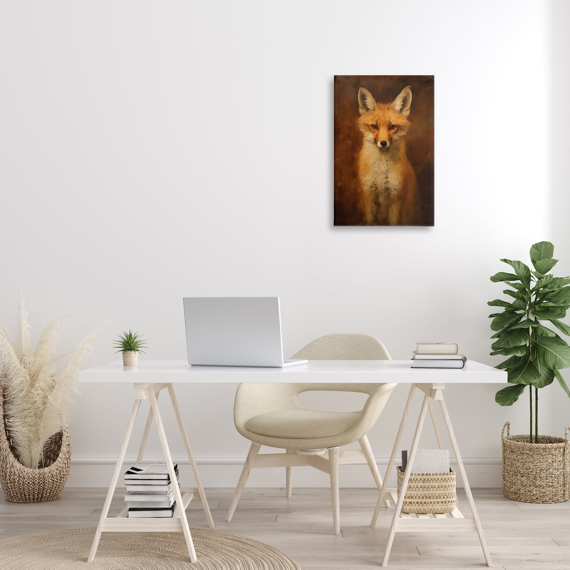 Stupell Industries Stoic Baby Fox Animals & Insects Painting Gallery Wrapped Canvas Art Print Wall Art, 16 x 24