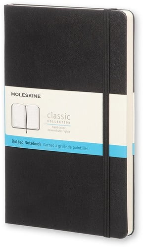 Moleskine Classic Notebook, Large, Dotted, Black, Hardcover (5 x 8.25)