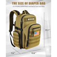 thumbnail image 2 of SHARKMOUTH Dad Diaper Bag Backpack - Military Baby Gear Backpacks with Daddy Patches Tan, 2 of 6
