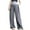 Gray, variant on DeHolifer Women's Pants Cotton Linen Plus Size Maternity Elastic High Waist Pants Knot Front Wide Leg Pregnancy Pants Gray M