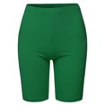thumbnail image 2 of A2Y Women's Basic Solid Premium Cotton Mid Thigh High Rise Biker Bermuda Shorts Kelly Green 3XL, 2 of 5