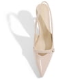 thumbnail image 3 of Women Kitten Heels Slingback Low Heel Pumps Dress Shoes for Women Closed Pointed Toe Pearl Heels for Work Wedding Bridal, 3 of 8