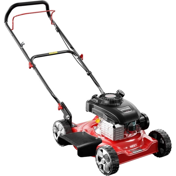 20" 144cc 4-Cycle Gas Walk Behind Lawn Mower, 3-Position Height Adjustment, 2-in-1, Black, Push