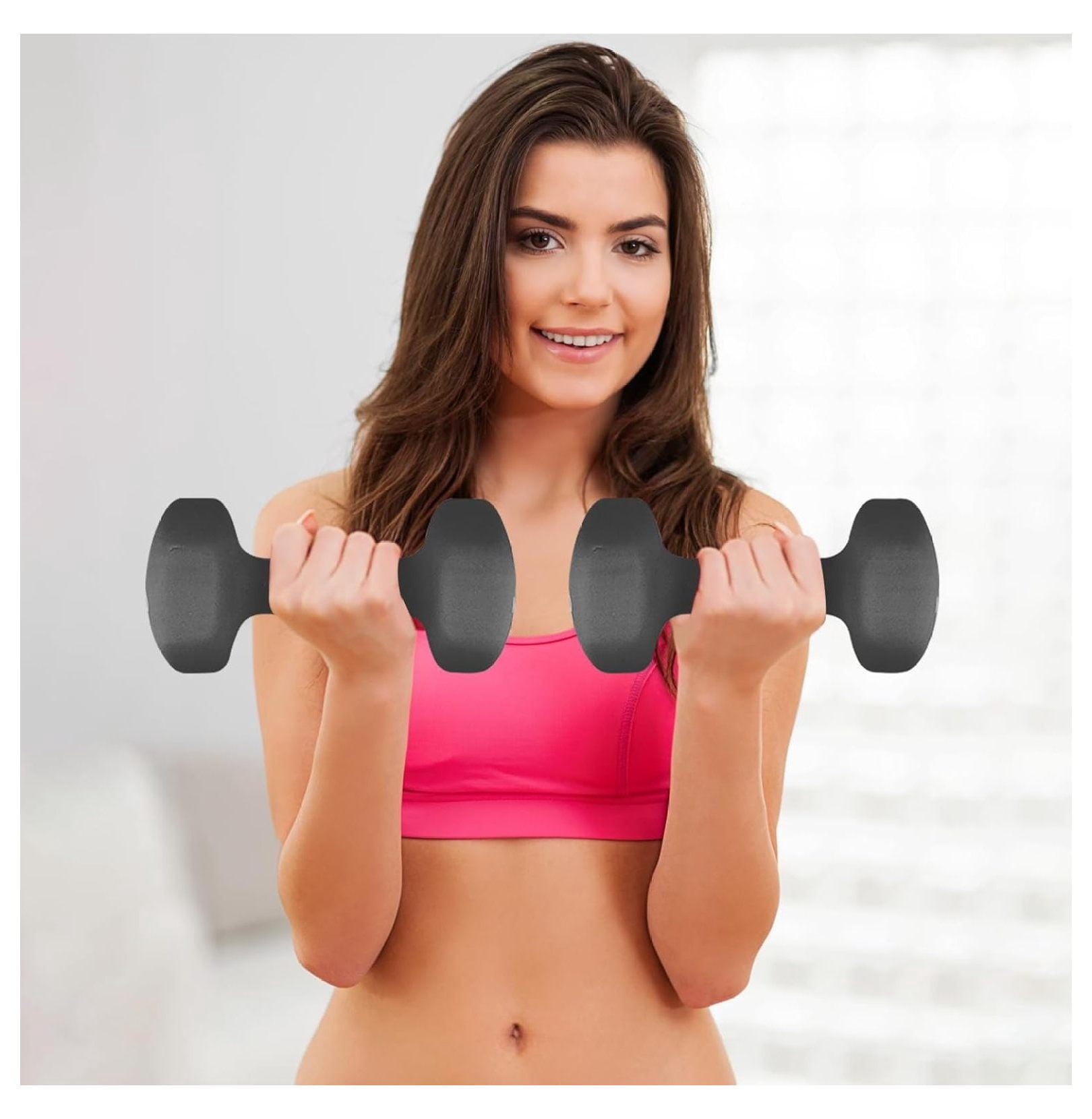Dumbbells Hand Weights Set, Neoprene Coated Hexagon Workout Dumbbell for Women and Men, 1, 2, 3, 5, 8, 10, 12, 15lbs - Pair