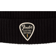Fender Guitars Pick Patch Logo Ribbed Beanie in Black - #9106111707