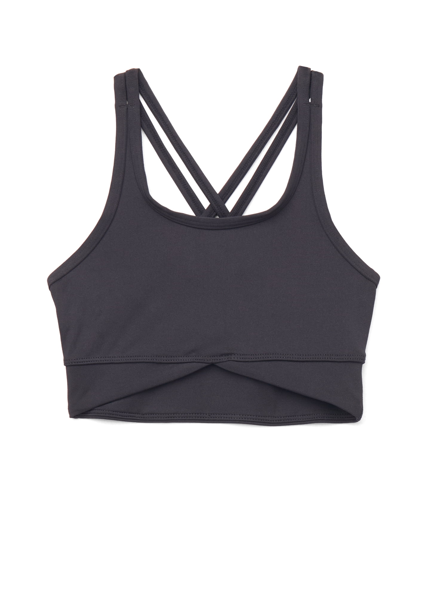 Atheltic Works Girls Crossover Strappy Back Sports Bra, 2 Pack, Sizes XS-XXL