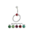 thumbnail image 1 of Door Knocker Belly Button Ring with CZ Gem, 1 of 4