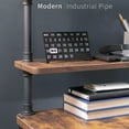 thumbnail image 4 of VIVO Clamp-on 24 inch 2-Tier Decorative Industrial Pipe Shelves, Vintage Brown, 4 of 8
