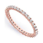 Fine Jewelry Vault UB14PR050CZ253 CZ Eternity Bands in 14K Rose Gold, 0.50 CT - First Anniversary Band & Wedding Band, 39 Stones