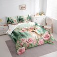 thumbnail image 3 of Manfei Cute Safari Deer 7-Piece Twin Bedding Sets,Pink Flower Floral Bedding Comforter Set,Merry Christmas Sheet Sets For Girls Kids,Luxury Bedroom Decor Reversible, 3 of 8