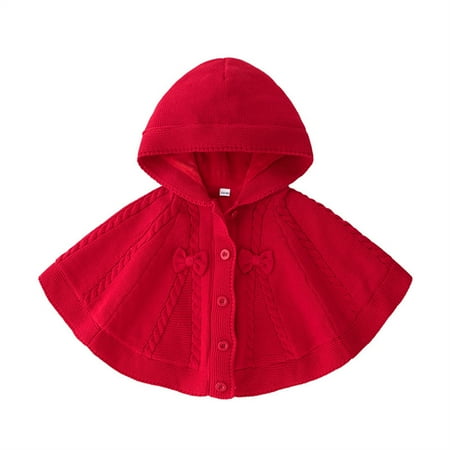 

QHFBli Girls Neck Pullover Sweaters Cape For Girls Hooded Knit Poncho Sweaters Kids Shawl Sweater Toddler Holiday Pullover