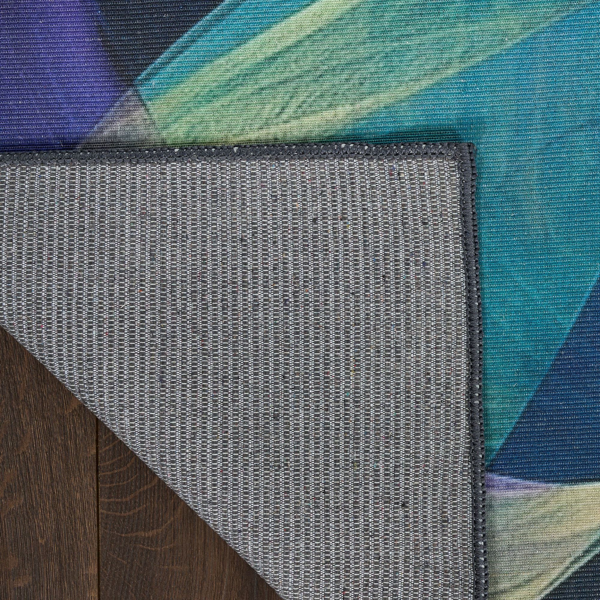 Nourison Washables Abstract Non-Slip Indoor Area Rug Blue Multicolor 8' x 10'