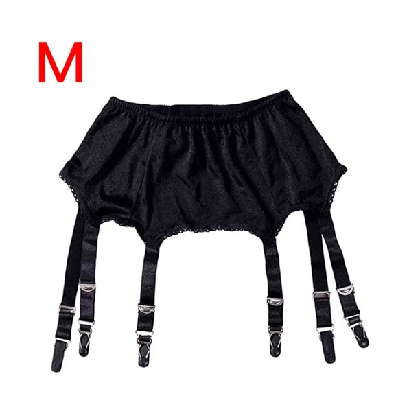 Worallymy Liguero de nailon para mujer sexy hasta el muslo medias liguero conjunto de tanga color negro Worallymy JD735803628