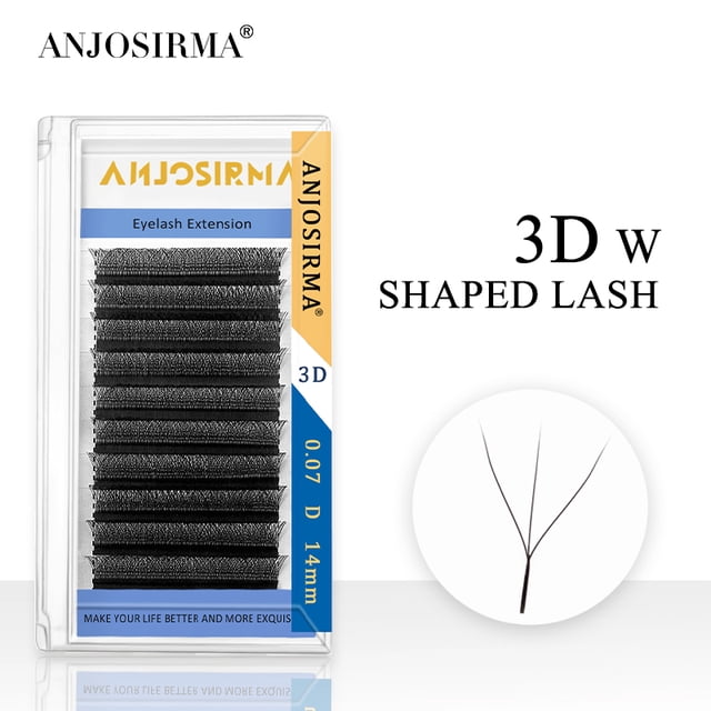 ANJOSIRMA 3D 4D 5D 6D W Shaped Eyelashes Extension Natural Soft Professional False Eyelashes, Fans Premade Volume , C/D/DD Curl