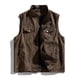 thumbnail image 3 of Ceisia Men's Standing Collar Solid Color Outerwear Gift - PU for Daily & Outdoor Wear, 3 of 9