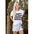 thumbnail image 3 of Party Sleep Coffee Repeat Routine Women's Plus Size Graphic Tee Brisco Brands 2X, 3 of 5