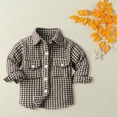 thumbnail image 2 of Generic Toddler Boys Girls Shirt Coat Jacket Plaid Long Sleeve Kids Turn Down Collar Button Tops Outwear Long Sleeves for Girls Or Boys for Holiday Winter Party Christmas（18-24 Months Red）, 2 of 9