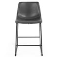 thumbnail image 6 of Set of 2 Adan Iron Frame Vintage Gray Faux Leather Counter Stool, 6 of 8