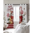 thumbnail image 2 of Merry Christmas Blackout Curtains 90 Inch Length 2 Panels Set for Living Room Bedroom, Ice Cream Snowflakes Candy Pine Needles Privacy Window Treatment Thermal Insulated Black Out Drapes 52"x90", 2 of 8