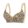 thumbnail image 2 of Nmnitkp Front Close Bra for Women Leopard Print Push Up Wirefree Bra Seamless No Dig Comfort Brassiere Show Feminine Beauty Push Up Bra Soft and Skin-Friendly Bra Plus Size, 2 of 5